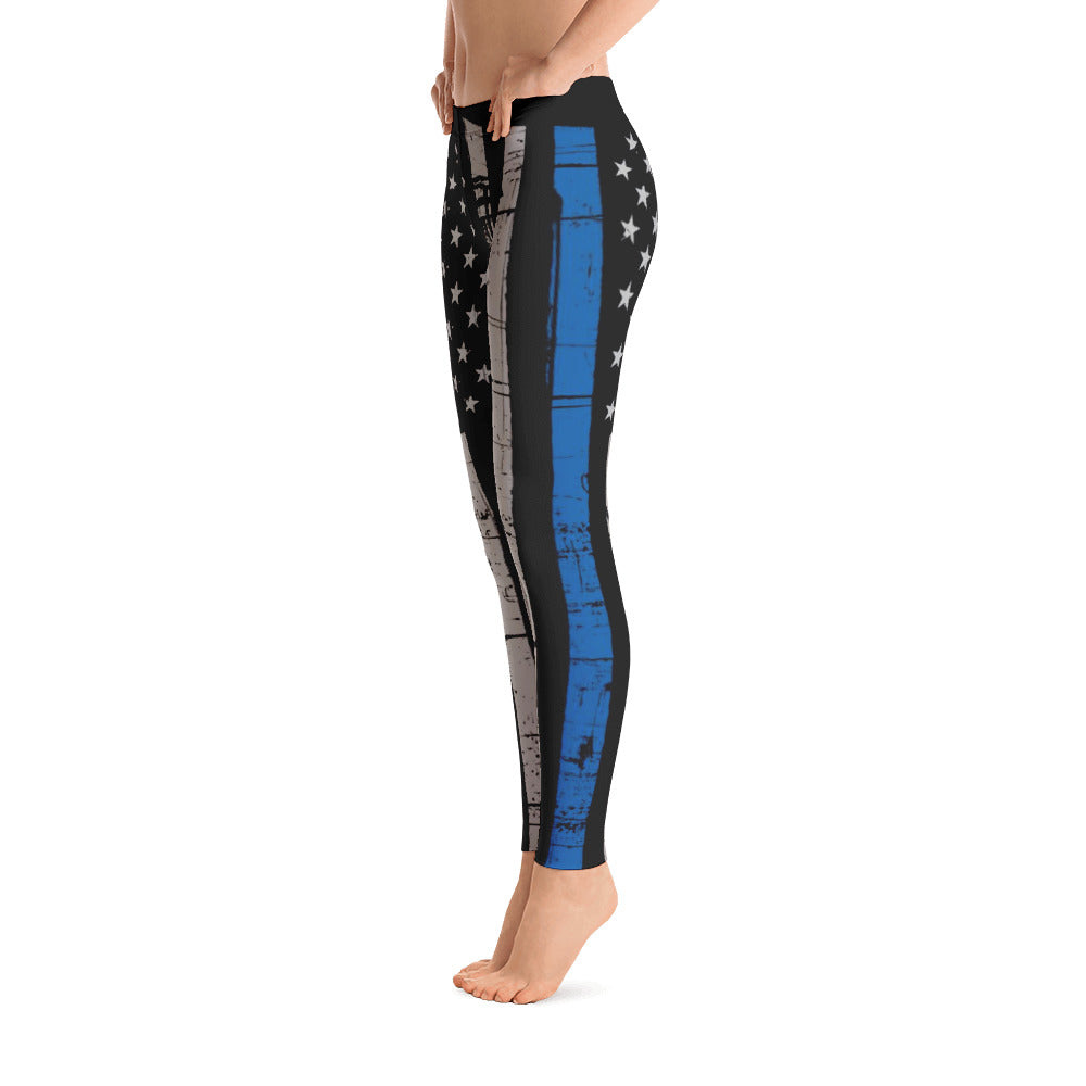 Thin Blue Line American American Flag Leggings