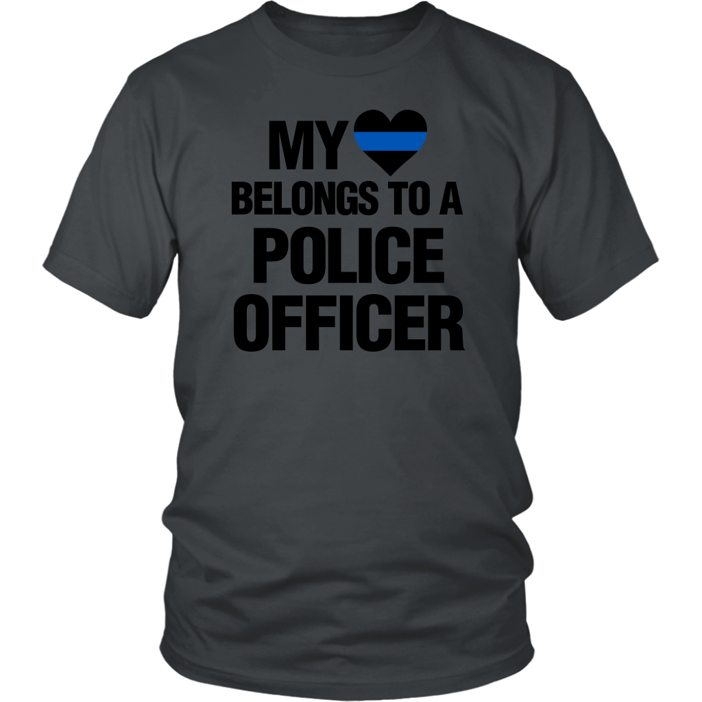 My Heart Belongs To A Police Officer Shirts Hoodie
