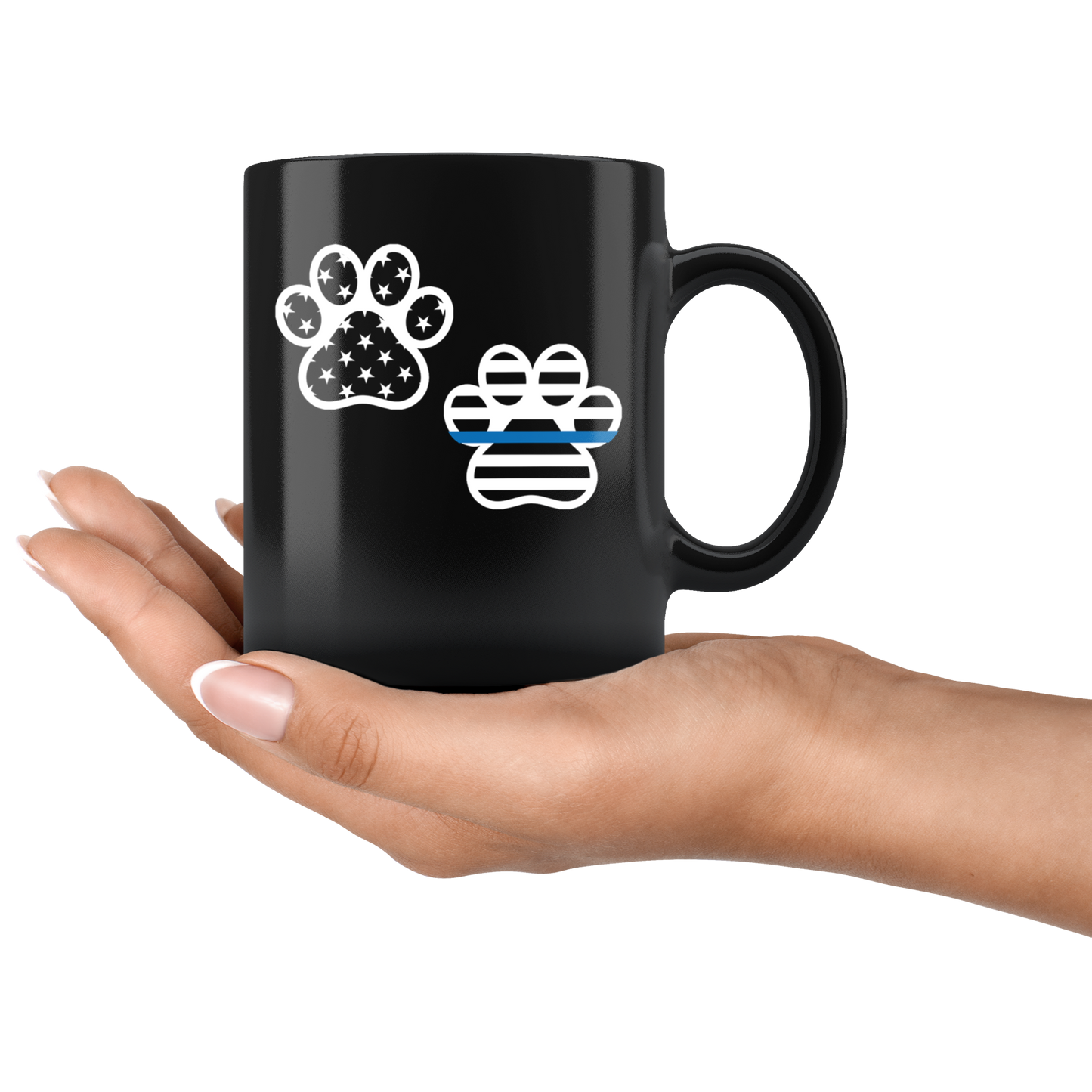 Patriot Paws Thin Blue Line Mug - Black