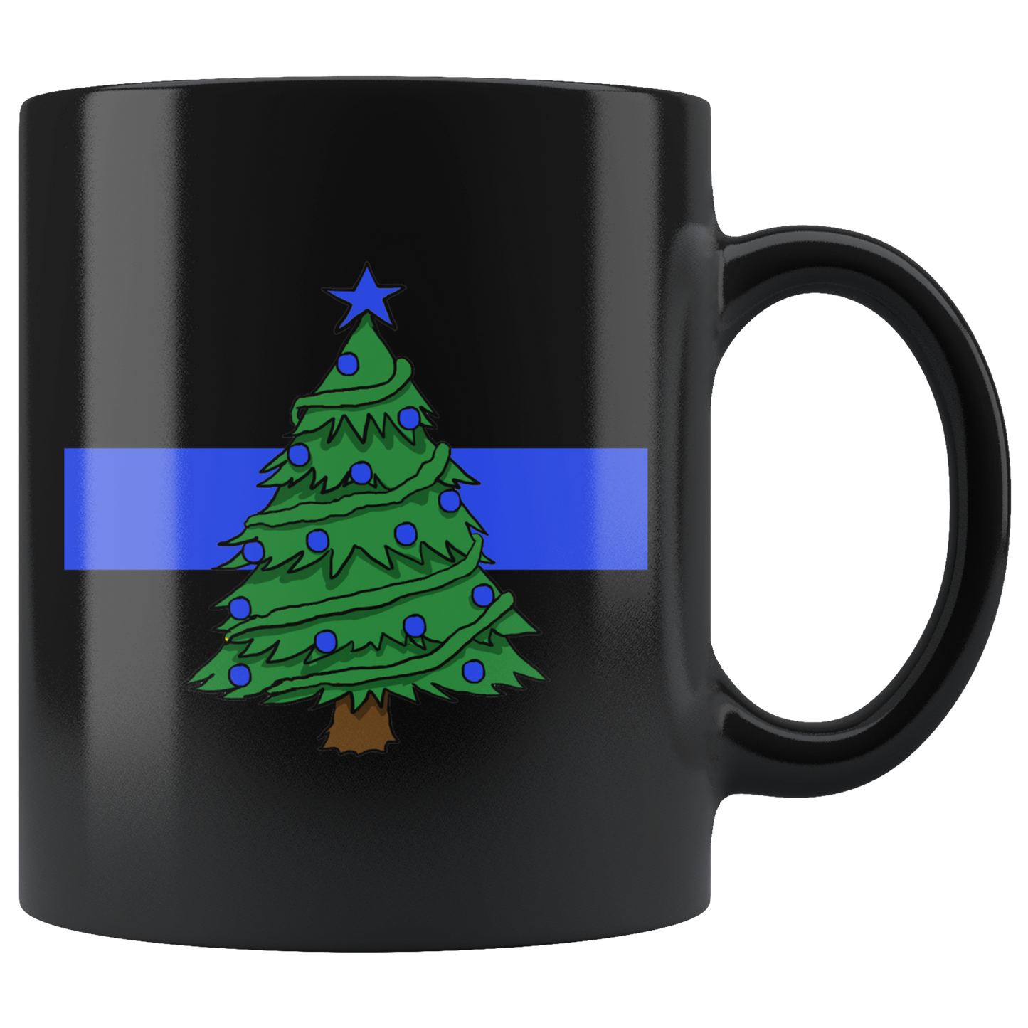 Thin Blue Line Christmas Tree Mug