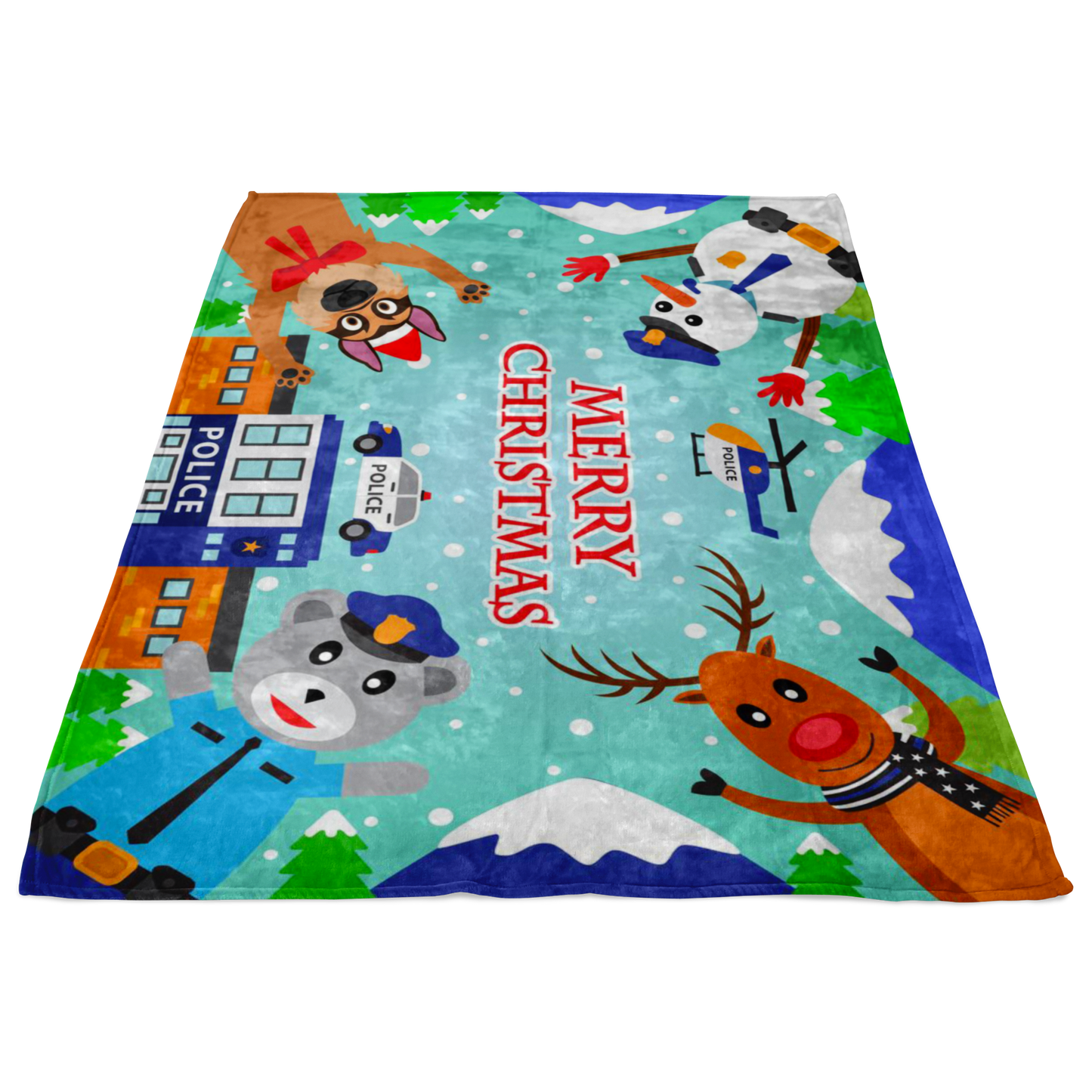 Police Merry Christmas Blanket