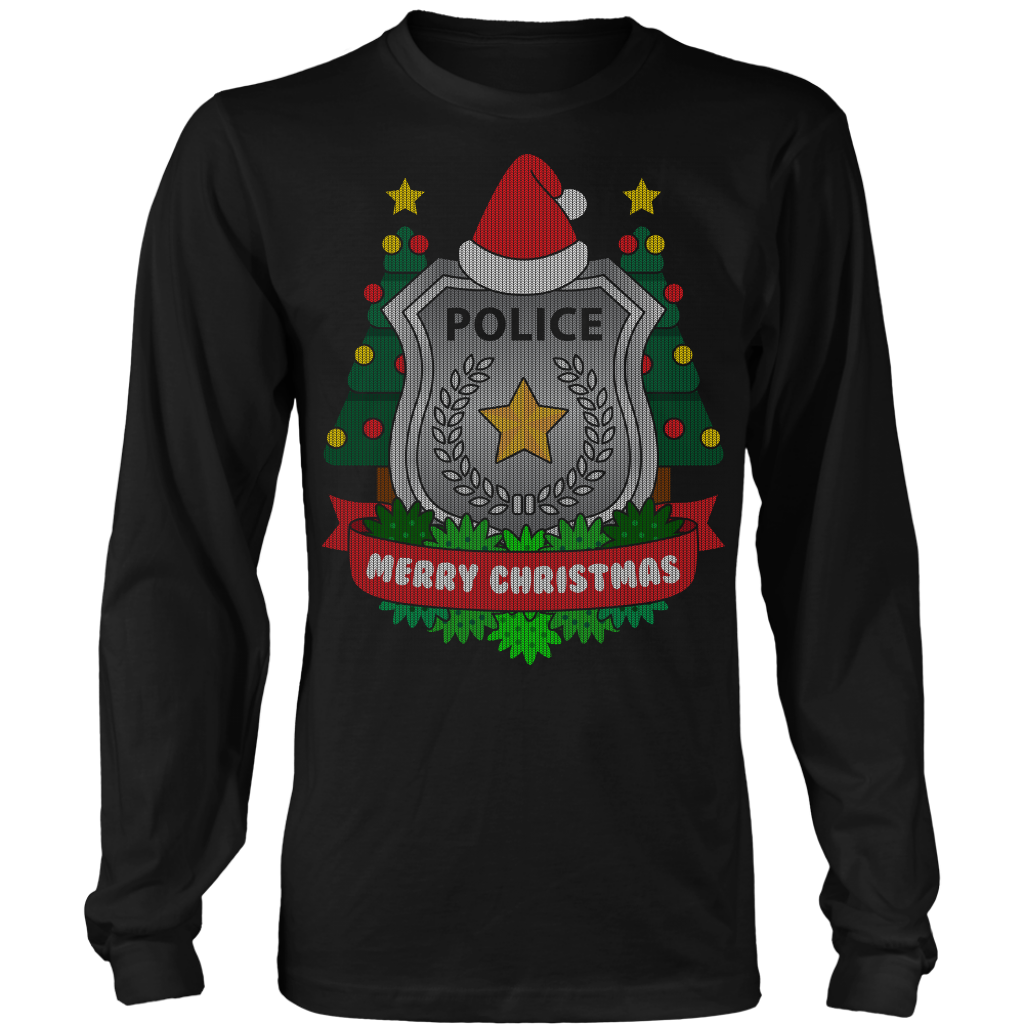 Police Badge Ugly Christmas Shirts & Sweaters
