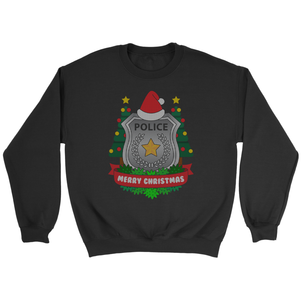 Police Badge Ugly Christmas Shirts & Sweaters