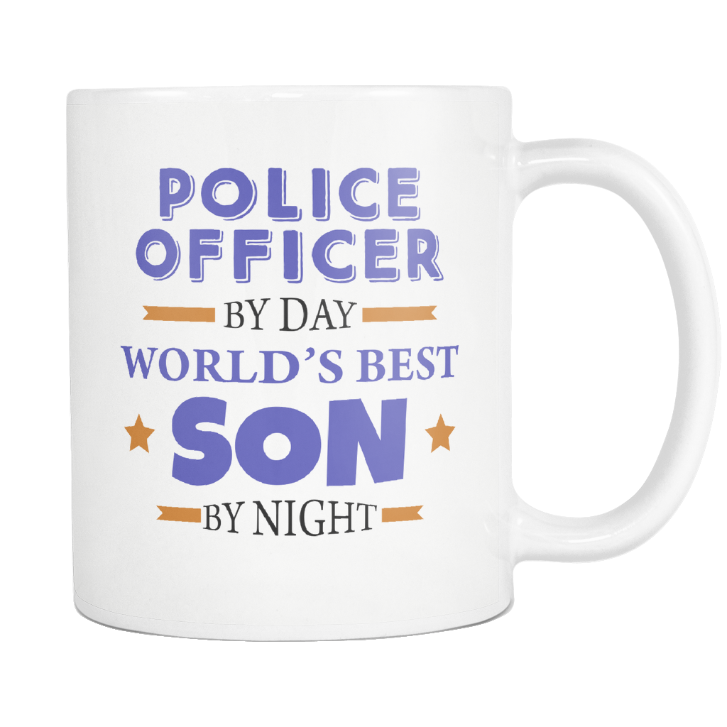 Police Officer By Day Worlds Best Dad, Mom, Son Mug