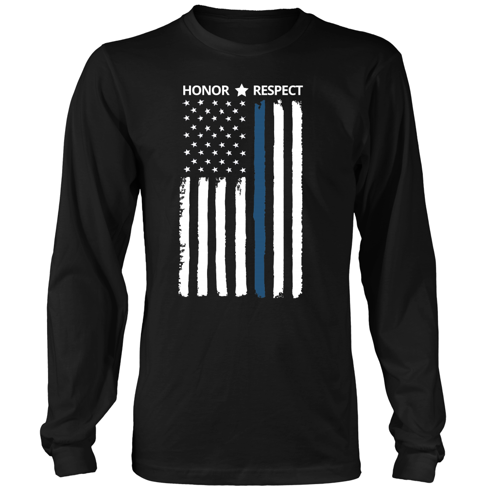 Thin Blue Line Flag Honor Respect Shirts and Hoodies