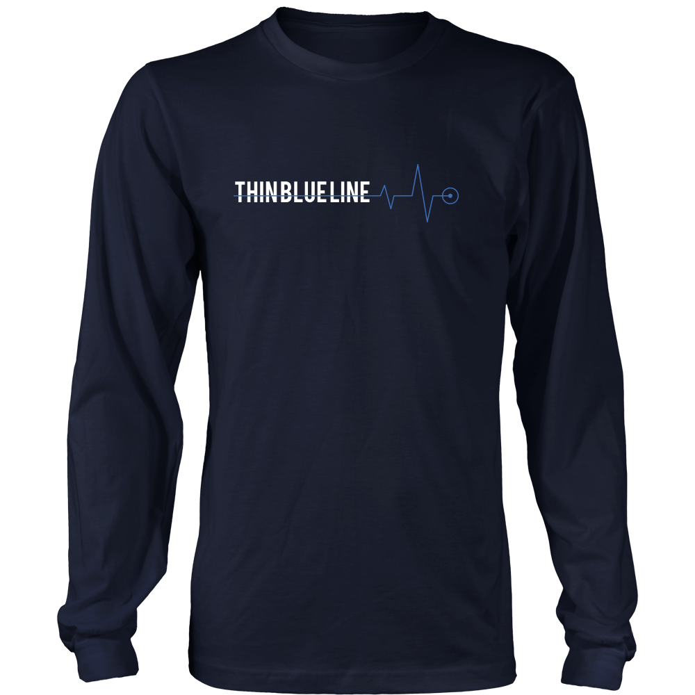 Thin Blue Line Heartbeat Shirts and Hoodies