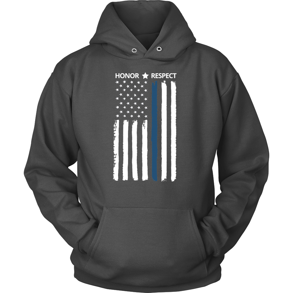 Thin Blue Line Flag Honor Respect Shirts and Hoodies
