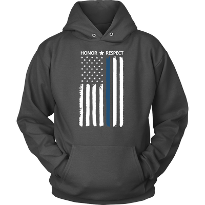 Thin Blue Line Flag Honor Respect Shirts and Hoodies
