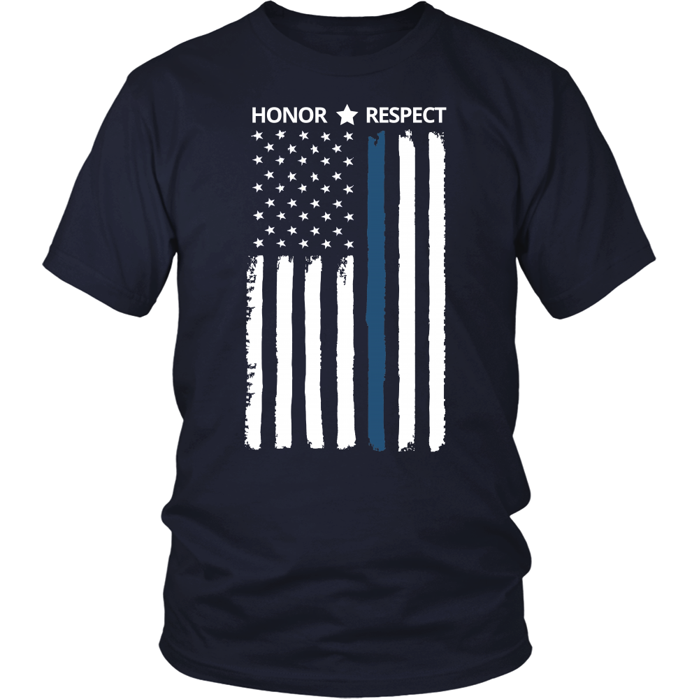 Thin Blue Line Flag Honor Respect Shirt