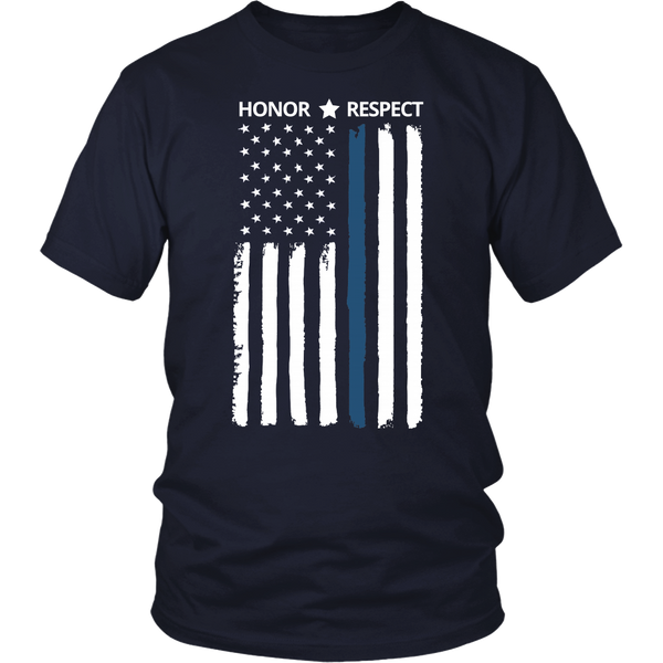 Thin Blue Line Flag Honor Respect Shirts and Hoodies - Thin Blue