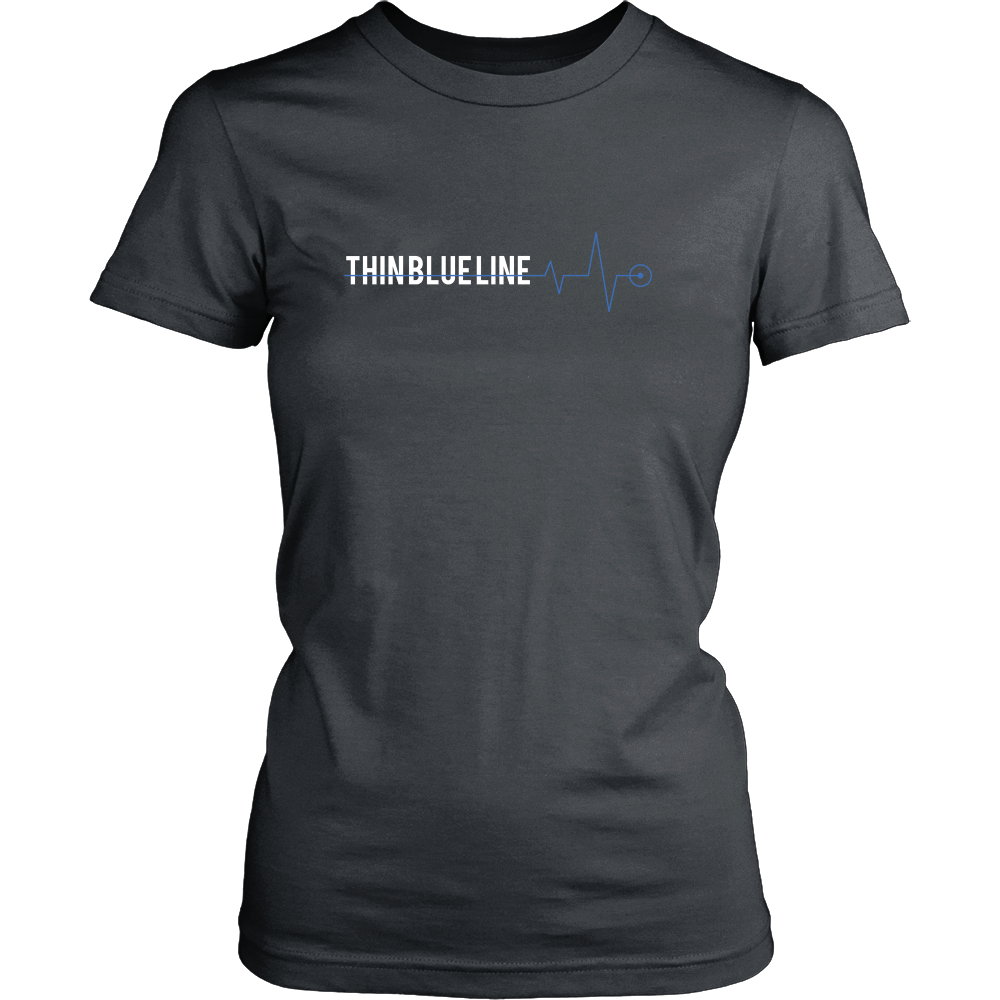 Thin Blue Line Heartbeat Shirts and Hoodies