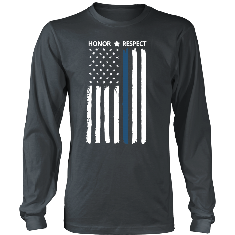 Thin Blue Line Flag Honor Respect Shirts and Hoodies