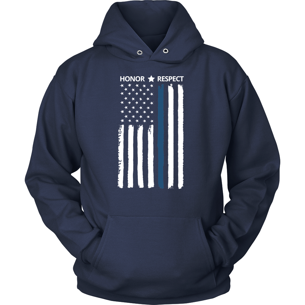 Thin Blue Line Flag Honor Respect Shirts and Hoodies