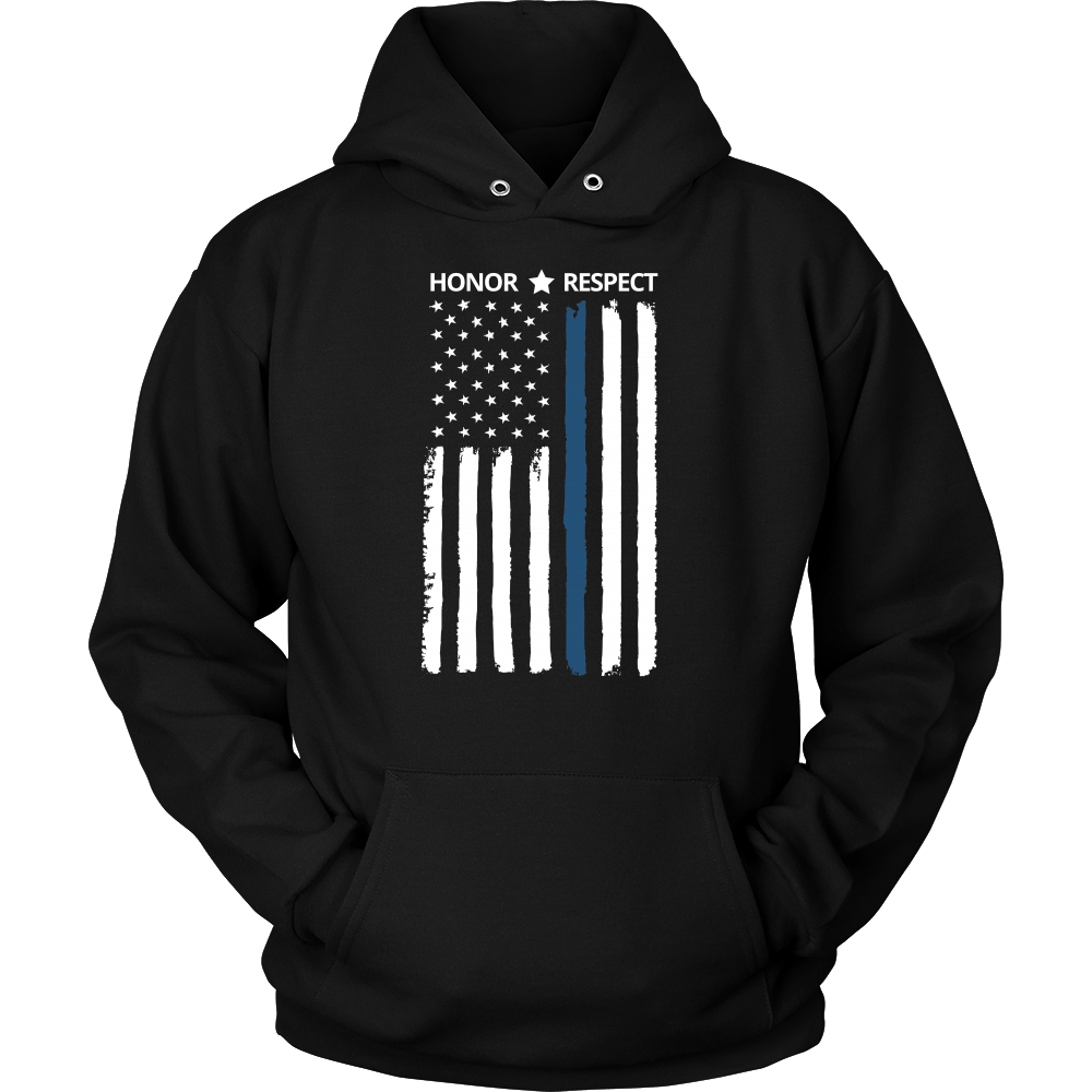 Thin Blue Line Flag Honor Respect Shirts and Hoodies