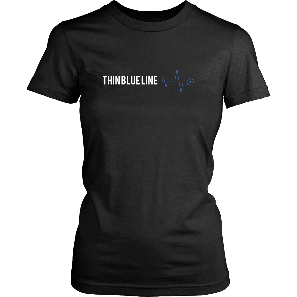 Thin Blue Line Heartbeat Shirts and Hoodies
