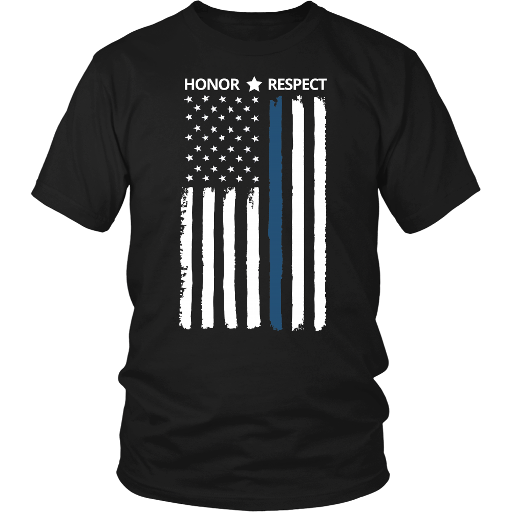 Thin Blue Line Flag Honor Respect Shirts and Hoodies
