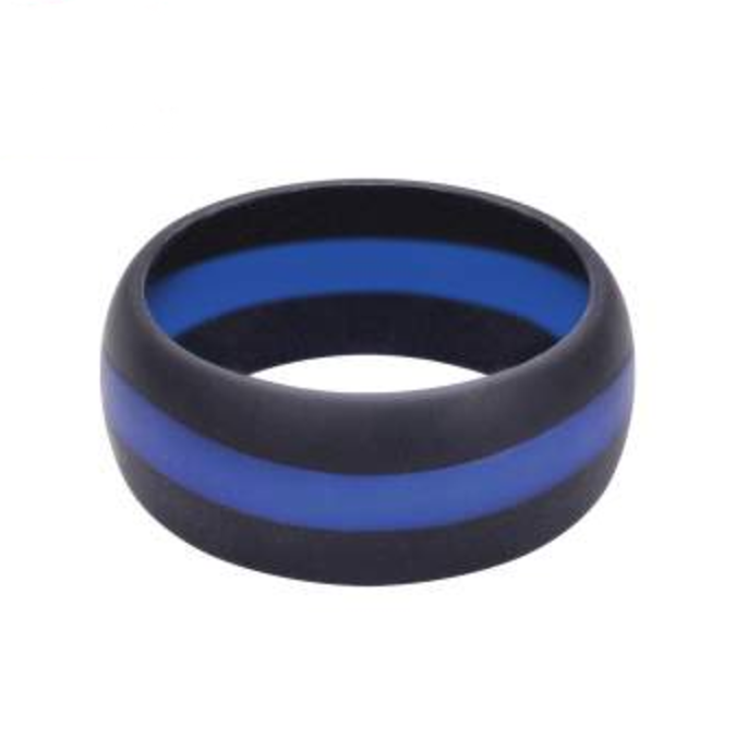 Thin Blue Line Silicone Ring