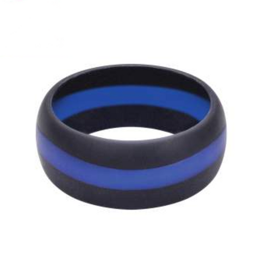 Thin Blue Line Silicone Ring