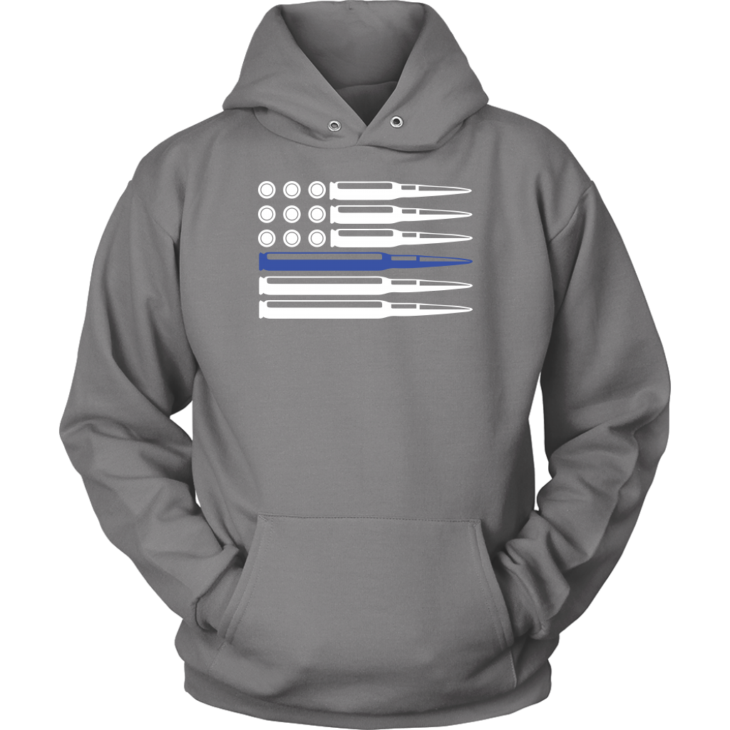 Thin Blue Line Ammo and Bullets Shirts and Hoodies