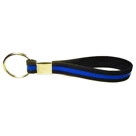 Thin Blue Line Silicone Keychain