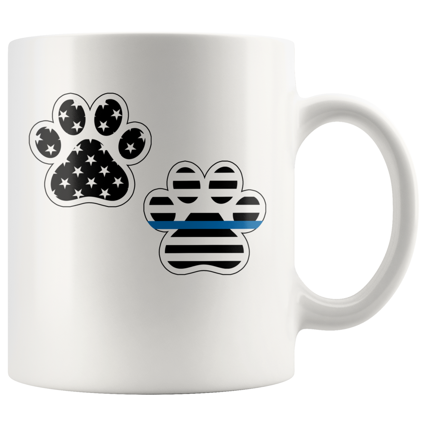 Patriot Paws Thin Blue Line Mug - White