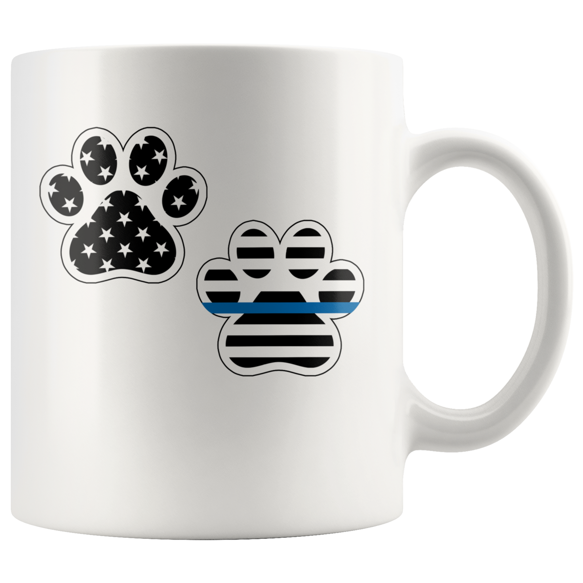 Patriot Paws Thin Blue Line Mug - White