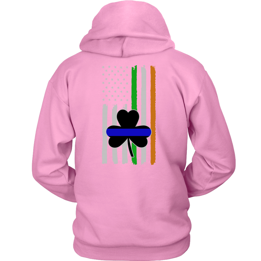 Thin Blue Line Shamrock Distress Irish Flag Shirts & Hoodies