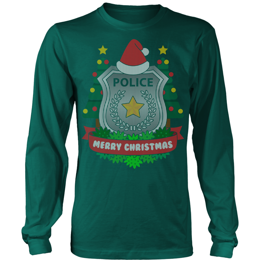 Police Badge Ugly Christmas Shirts & Sweaters