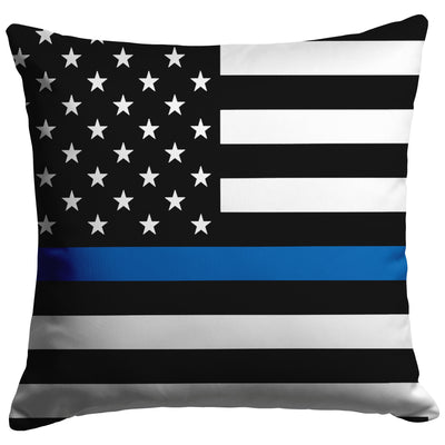Thin Blue Line USA Flag Pillow