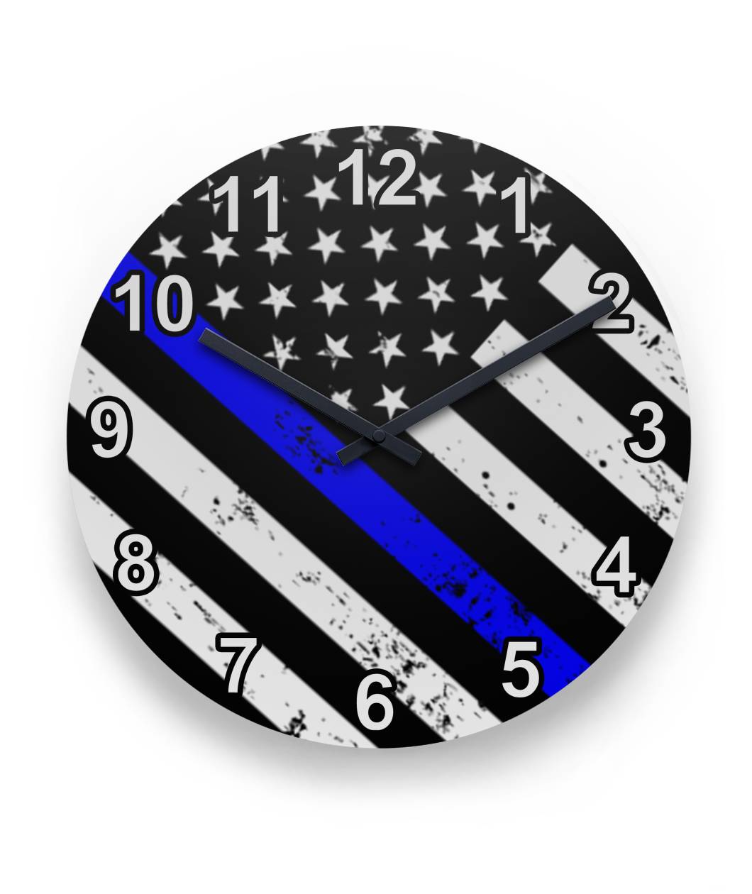 Thin Blue Line Flag Clock - Style 2