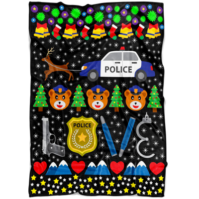 Police Love Christmas Blanket