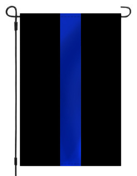 Thin Blue Line Garden Flag 12.5 x 18 inches with or without Garden Pole