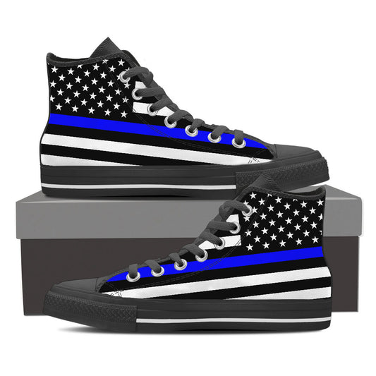 Thin Blue Line American Flag Shoes High Top