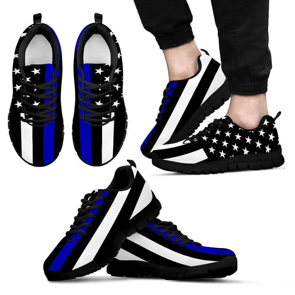 Thin Blue Line American Flag Men's Sneakers