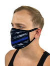 Thin Blue Line American Flag Mask with Filter Pocket