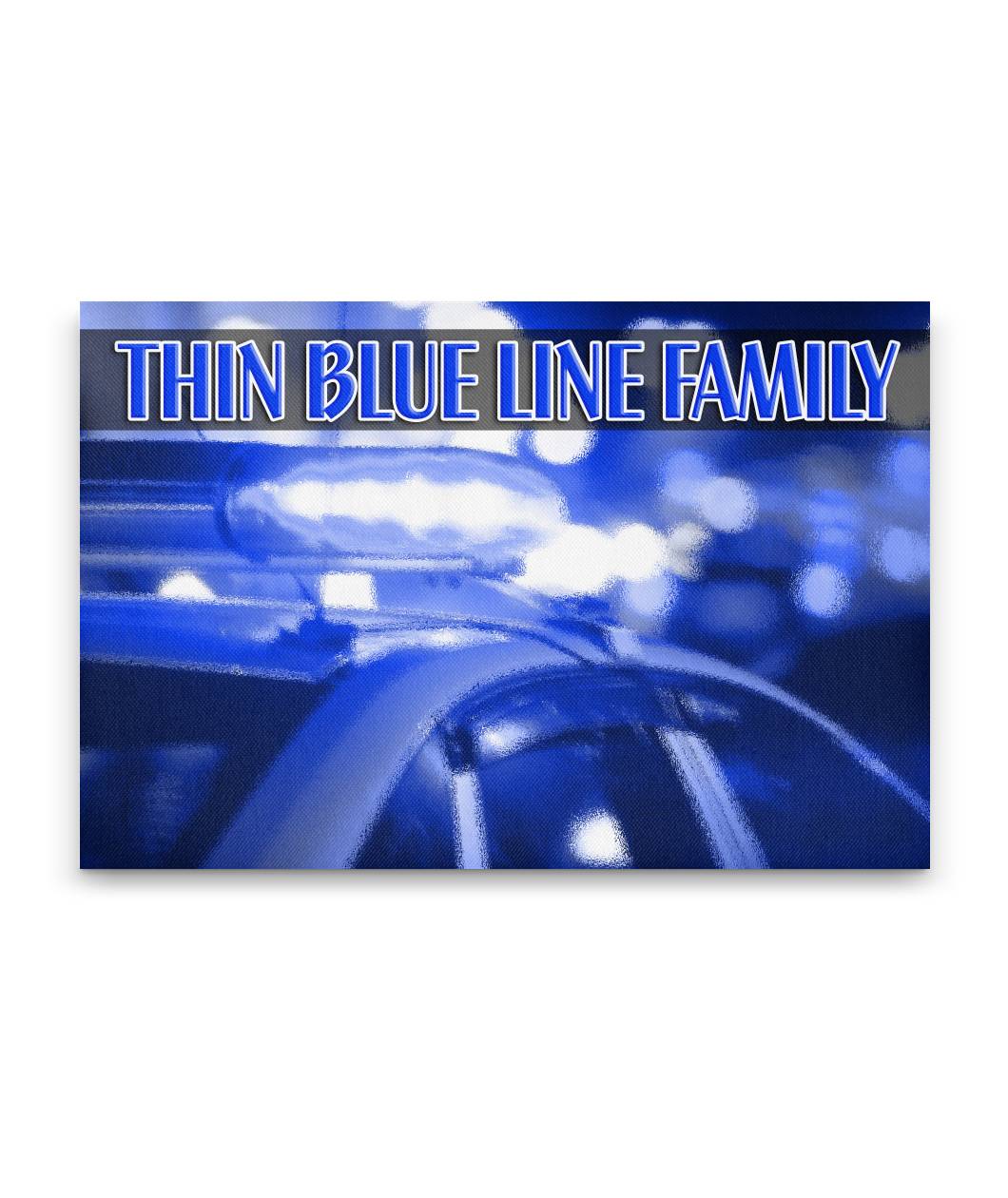 Thin Blue Line Family Canvas Wall Art