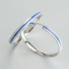 SMALL Thin Blue Line Stainless Steel Hoop Earrings