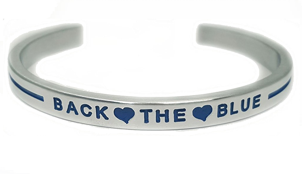 Thin blue line bangle bracelet new arrivals