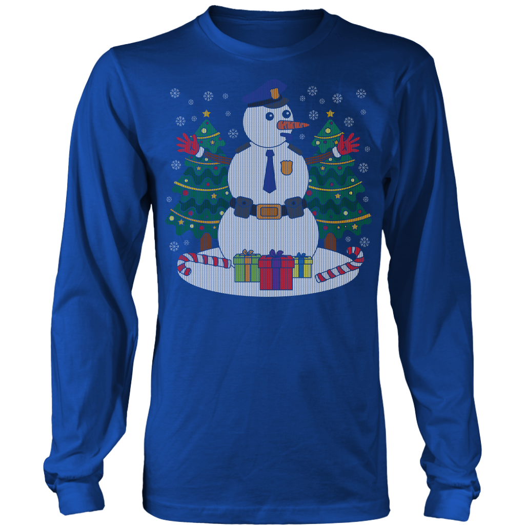 Snowman Ugly Christmas Shirts Sweaters Thin Blue Line Shop
