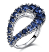 Unique Custom Design Thin Blue Line Sapphire CZ Ring