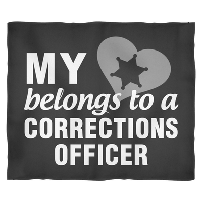 My Heart Belongs To A Corrections Officer Fleece Blanket