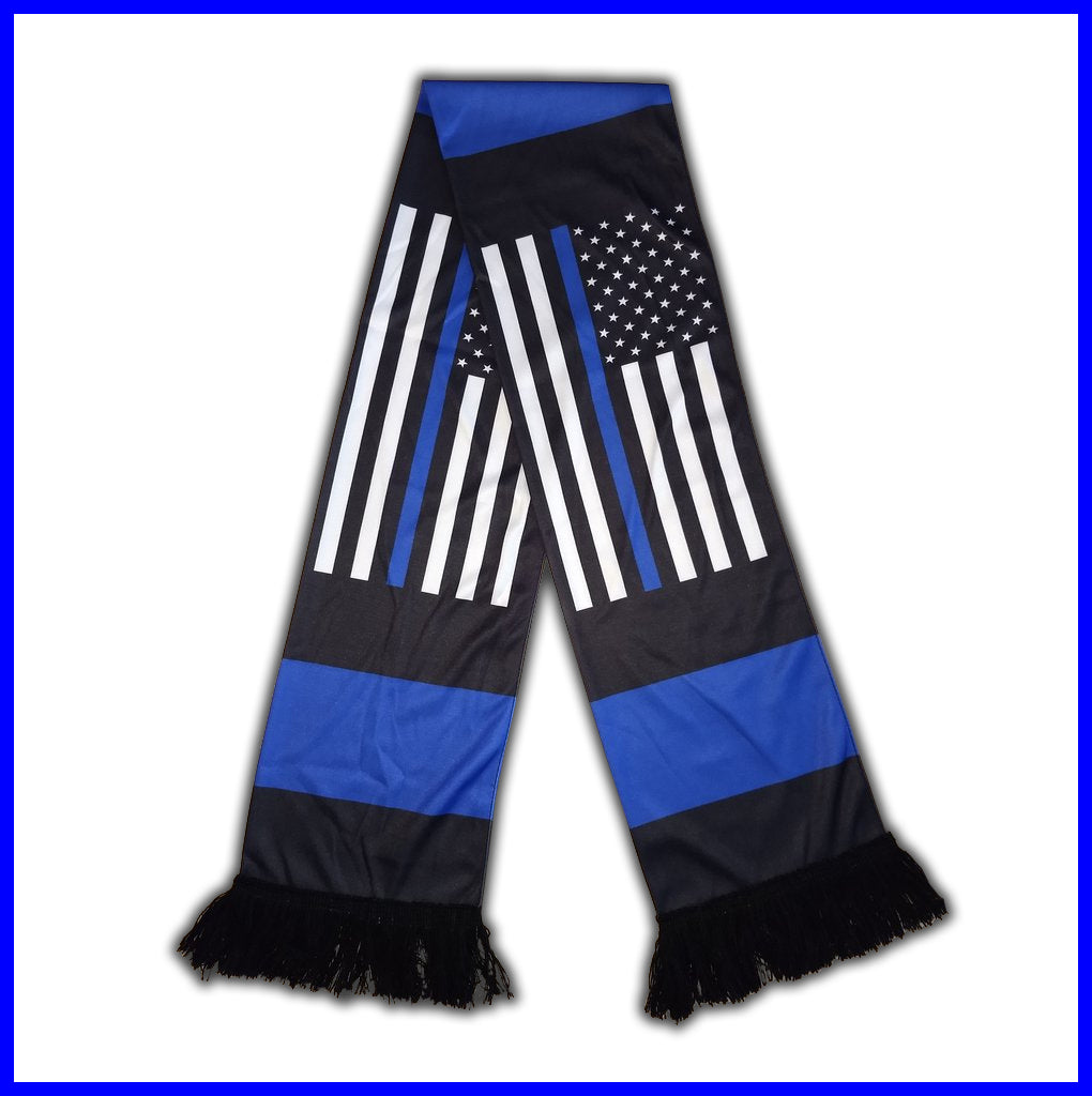 Thin Blue Line American Flag Scarf