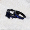 Beautiful Black Rings Set - Gold Plated Cubic Sapphire Simulated Stone