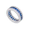 Stunning 10Kt White Gold Filled Diamond Simulated Sapphire Ring