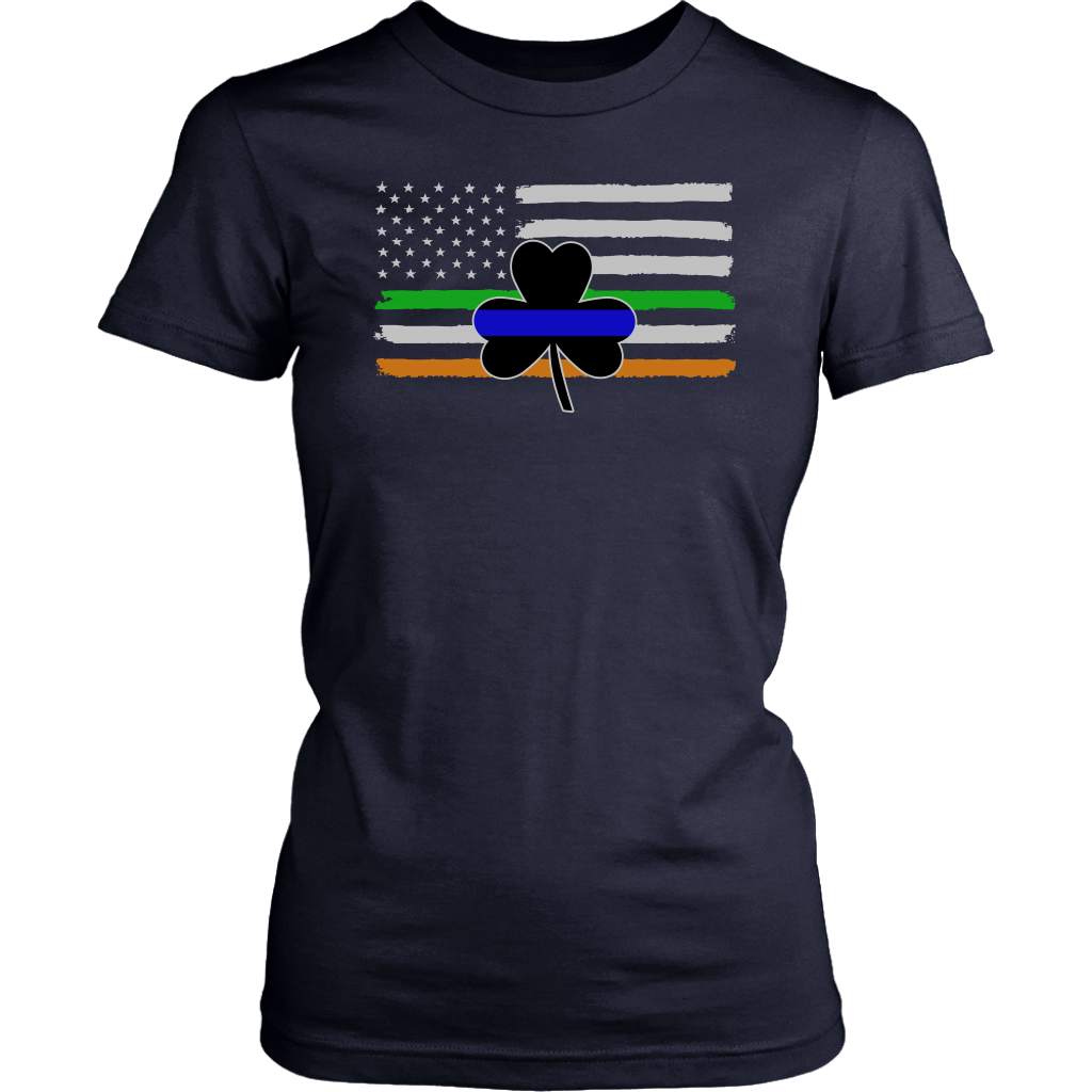 Thin Blue Line Flag Irish American St Patricks Day T Shirt Thin Blue Line Flag Irish American St Patricks Day T Shirt