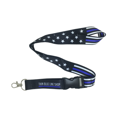 Thin Blue Line Stars and Stripes Lanyard
