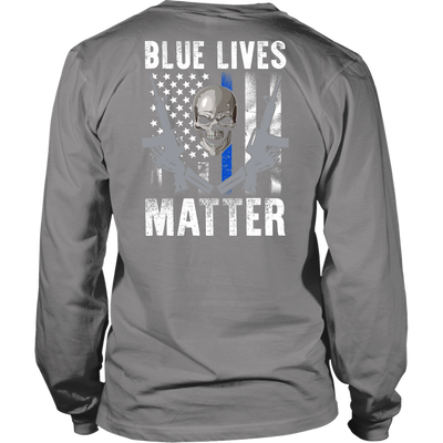 Blue Lives Matter Skull & Guns Shirts & Hoodies