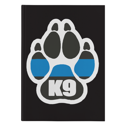 K9 Paw Thin Blue Line Journal Notebook - Hardcover