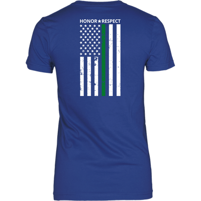 THIN GREEN LINE FLAG HONOR RESPECT SHIRTS AND HOODIES - Back design