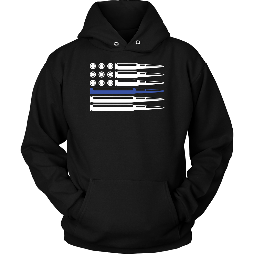 Thin Blue Line Ammo and Bullets Shirts and Hoodies